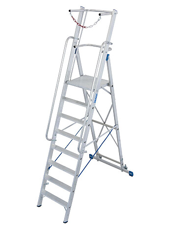 KRAUSE Stabilo drabina z platformą i barierkami 8 stopni + rolki